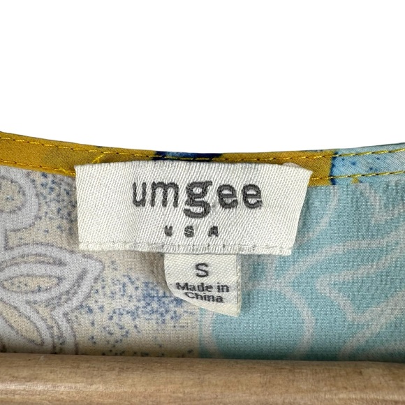 UMGEE Boho Hippie Babydoll Floral Print Peasant Lagenlook Tunic‎ Mini Dress Sz S - Picture 3 of 9